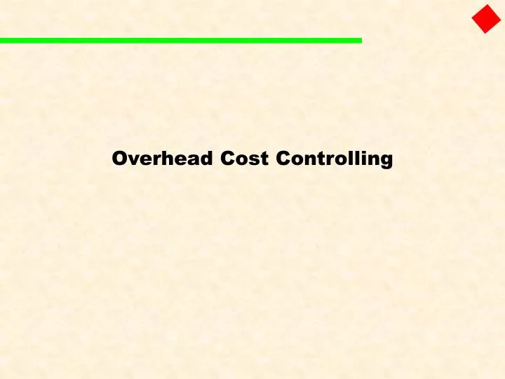 overhead cost controlling