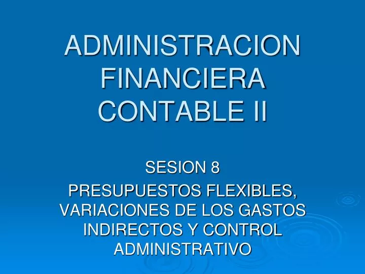 administracion financiera contable ii