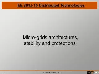 EE 394J-10 Distributed Technologies