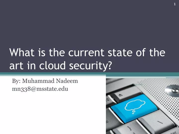 what is the current state of the art in cloud security