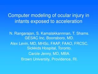 Computer modeling of ocular injury in infants exposed to acceleration