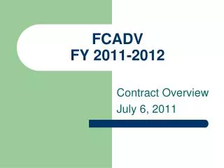 FCADV FY 2011-2012
