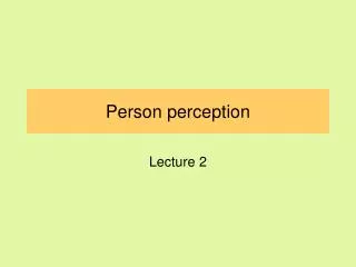 Person perception