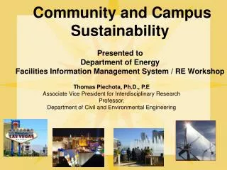 Community and Campus Sustainability Presented to Department of Energy