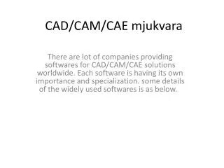 CAD/CAM/CAE mjukvara