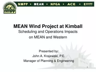 MEAN Wind Project at Kimball