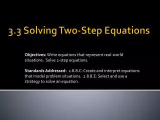 3 3 solving two step equations
