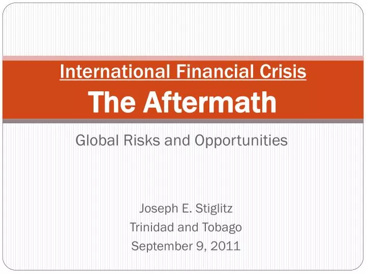 international financial crisis the aftermath