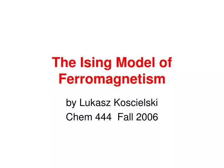 the ising model of ferromagnetism