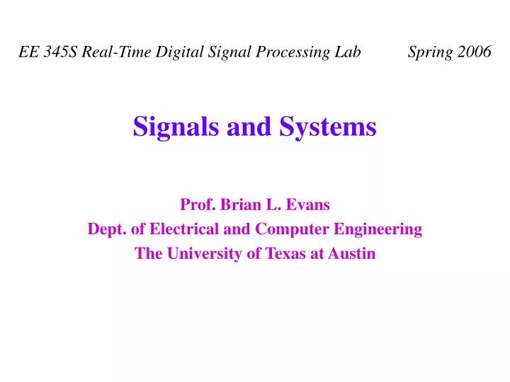 signals and systems