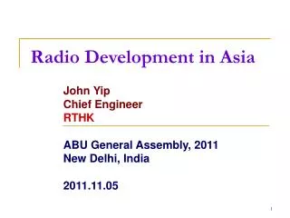 Radio Development in Asia