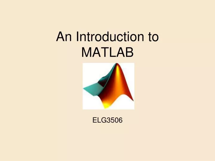 an introduction to matlab