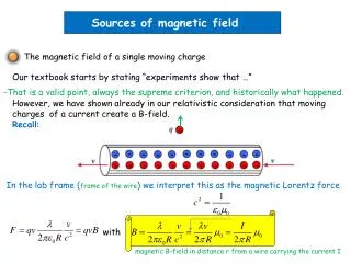 Sources of magnetic field