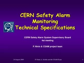 CERN Safety Alarm Monitoring Technical Specifications