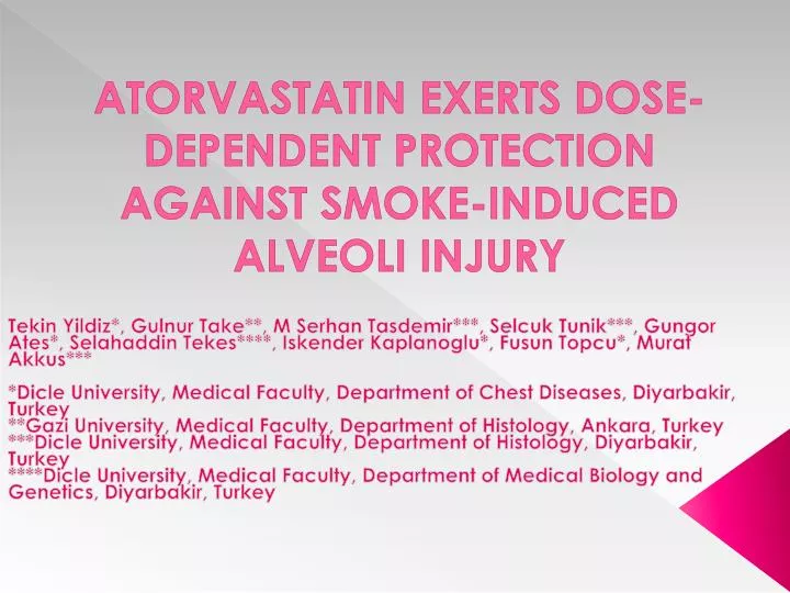atorvastatin exerts dose dependent protection against smoke induced alveoli injury