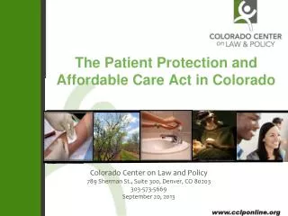 The Patient Protection and Affordable Care Act in Colorado