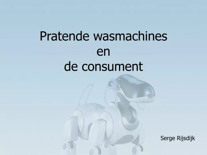 pratende wasmachines en de consument