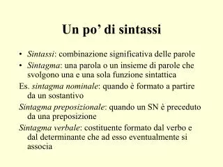 un po di sintassi