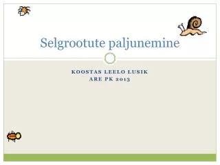 selgrootute paljunemine