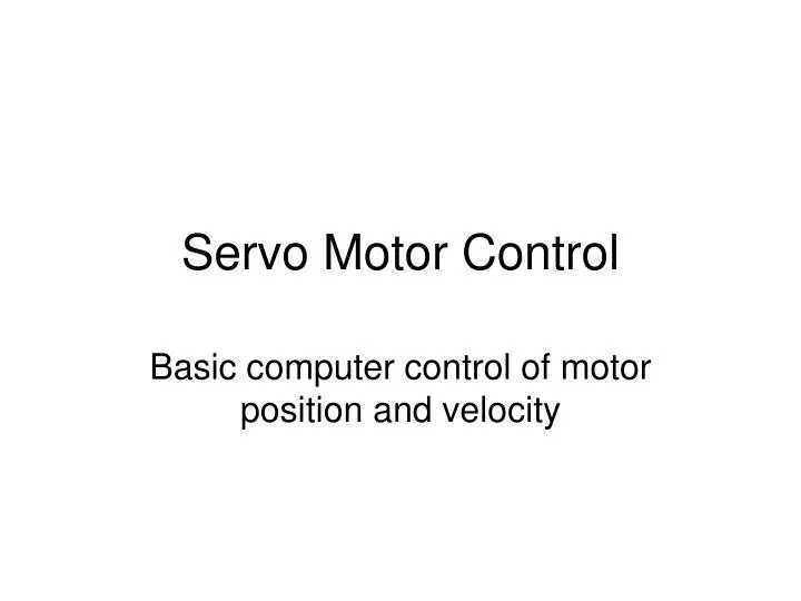 servo motor control