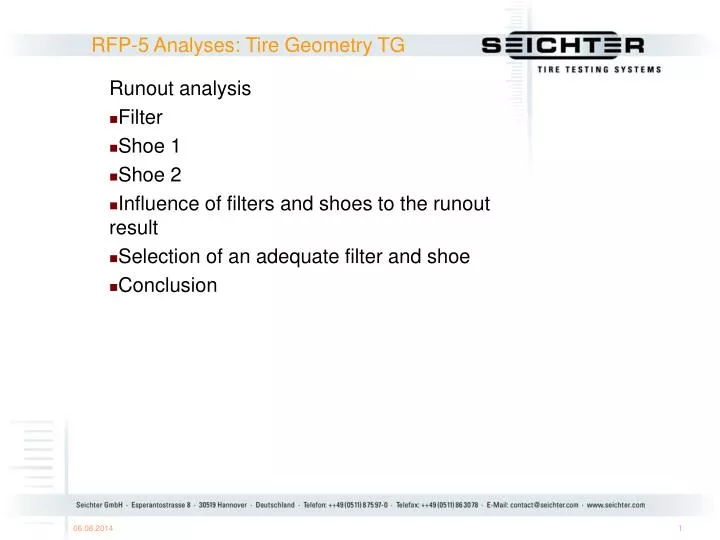 rfp 5 analyses tire geometry tg