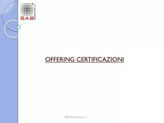offering certificazioni
