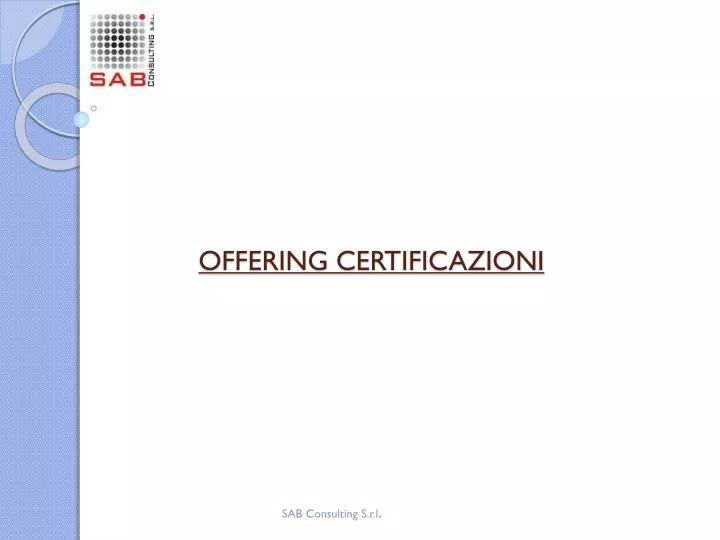 offering certificazioni