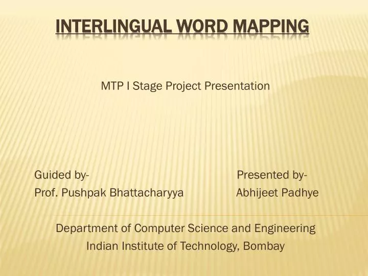 interlingual word mapping