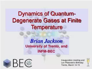 Dynamics of Quantum-Degenerate Gases at Finite Temperature