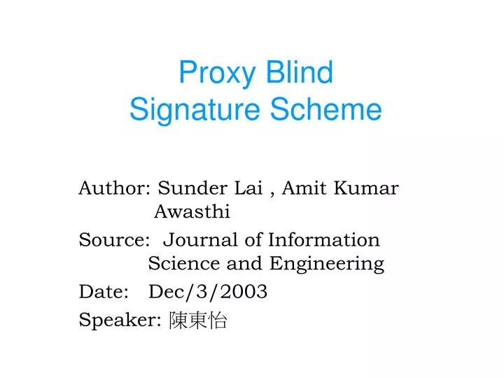 proxy blind signature scheme