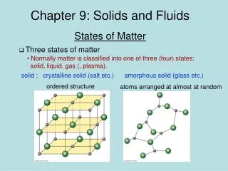 Chapter 9: Solids and Fluids