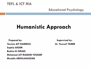 TEFL &amp; ICT MA Educational Psychology