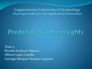 Predicting Northern Lights