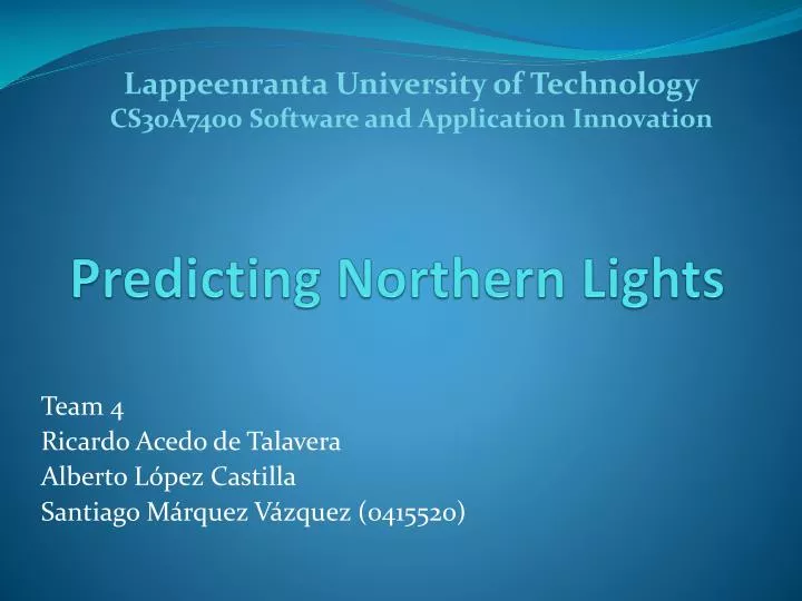 predicting northern lights
