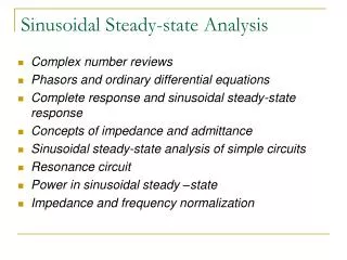 Sinusoidal Steady-state Analysis