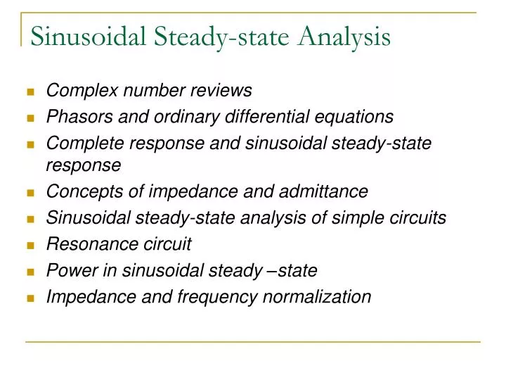sinusoidal steady state analysis