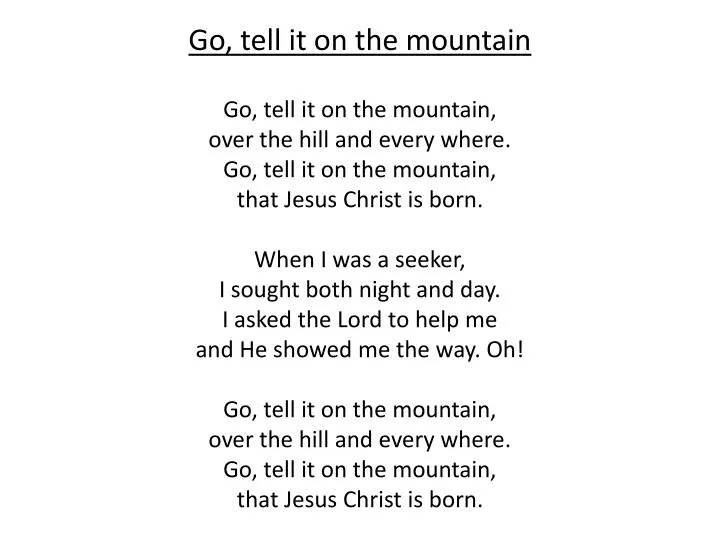 go tell it on the mountain