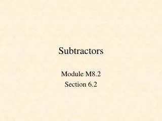 Subtractors