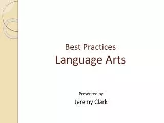 Best Practices Language Arts