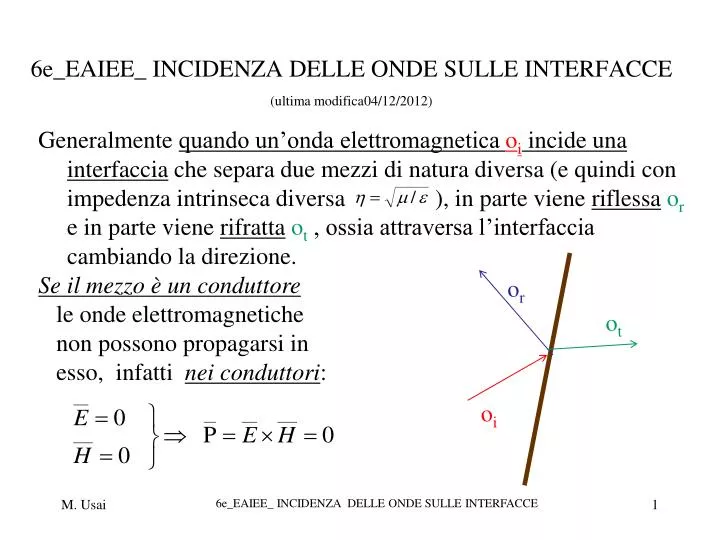 6e eaiee incidenza delle onde sulle interfacce ultima modifica04 12 2012