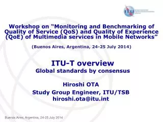 ITU-T overview Global standards by consensus