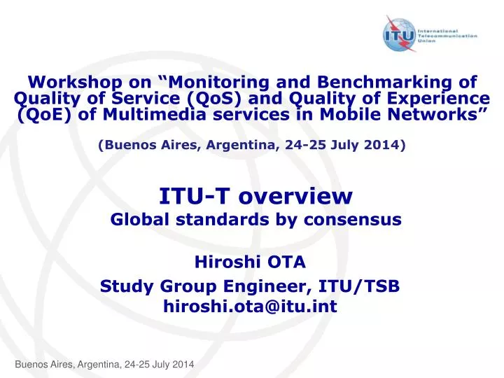 itu t overview global standards by consensus