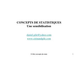 concepts de statistiques une sensibilisation