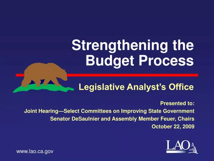 strengthening the budget process