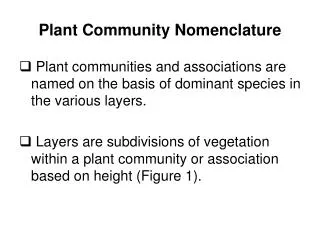 Plant Community Nomenclature