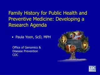 Family History for Public Health and Preventive Medicine: Developing a Research Agenda