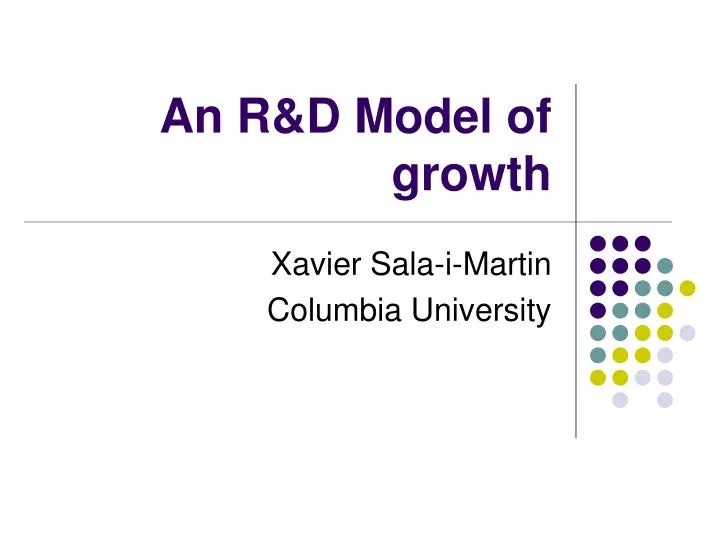an r d model of growth