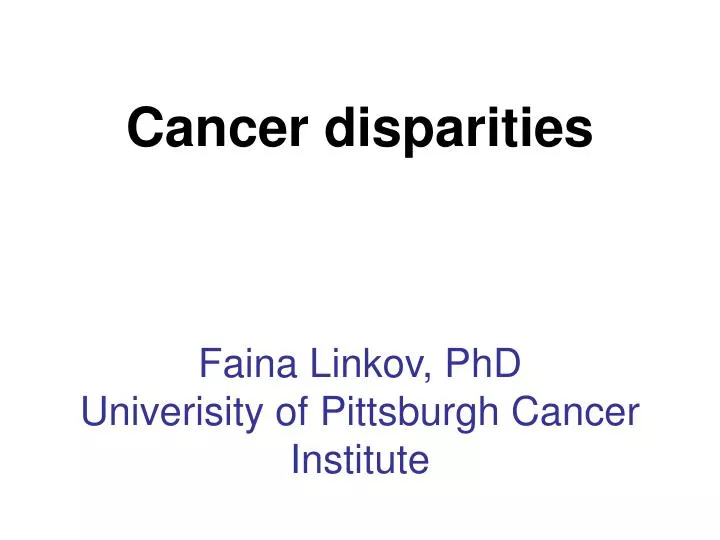 faina linkov phd univerisity of pittsburgh cancer institute