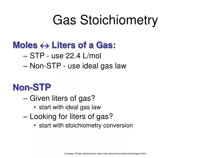 gas stoichiometry