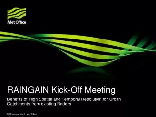 RAINGAIN Kick-Off Meeting